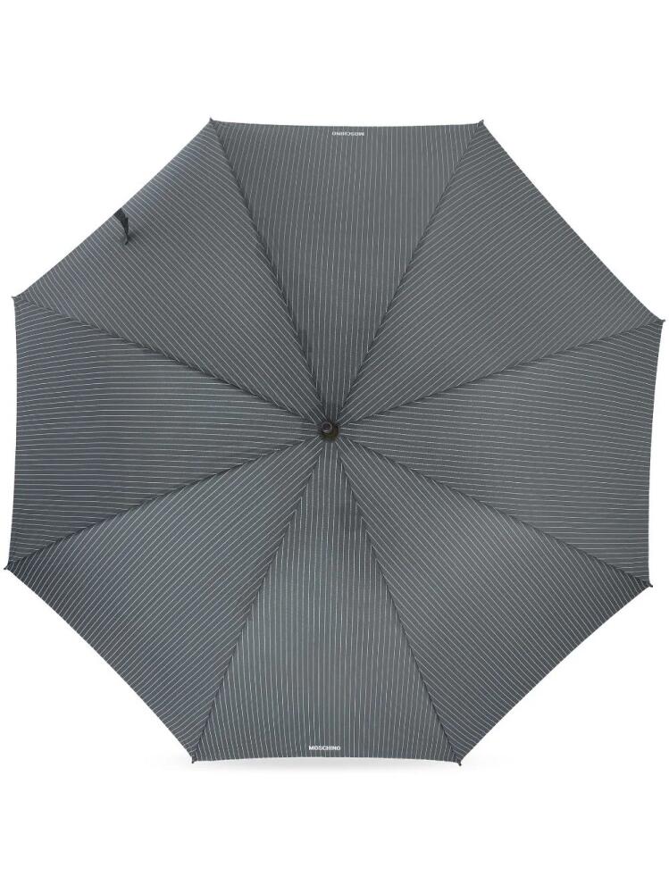 Moschino striped crook-handle umbrella - Grey Cover