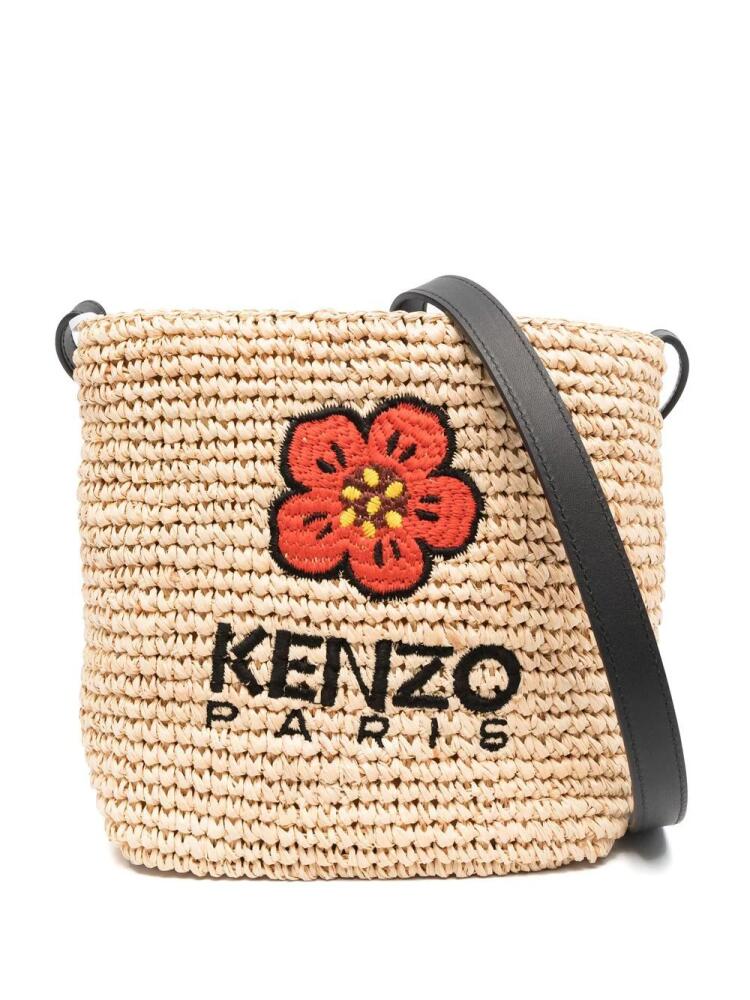 Kenzo Boke Flower straw crossbody bag - Neutrals Cover