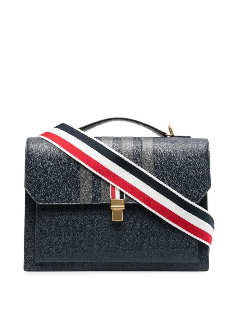 Thom Browne 4-Bar leather backpack - Blue Cover