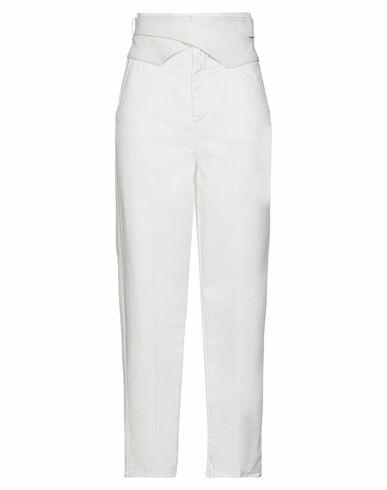 Pinko Woman Jeans White Cotton, Polyurethane, Viscose Cover