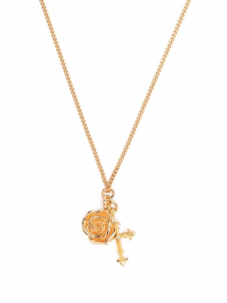 Emanuele Bicocchi rose and cross pendant necklace - Gold Cover