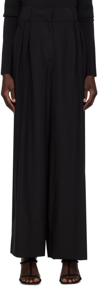 Ferragamo Black Wide-Leg Trousers Cover