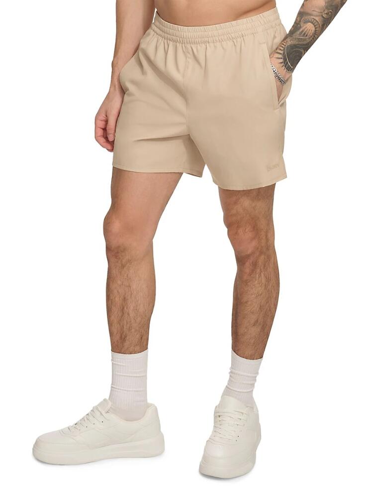 DKNY Men's Hybrid Standard Fit Volley Shorts - Tan Cover