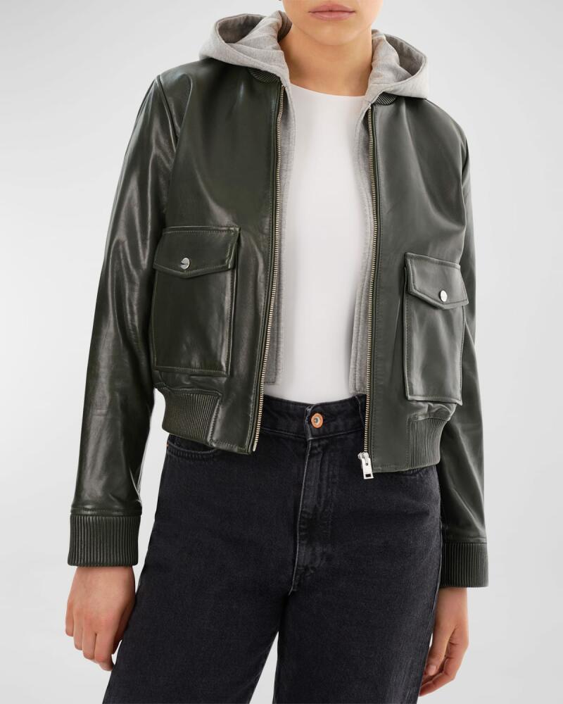 LaMarque Candace Lamb Leather Bomber Jacket Cover