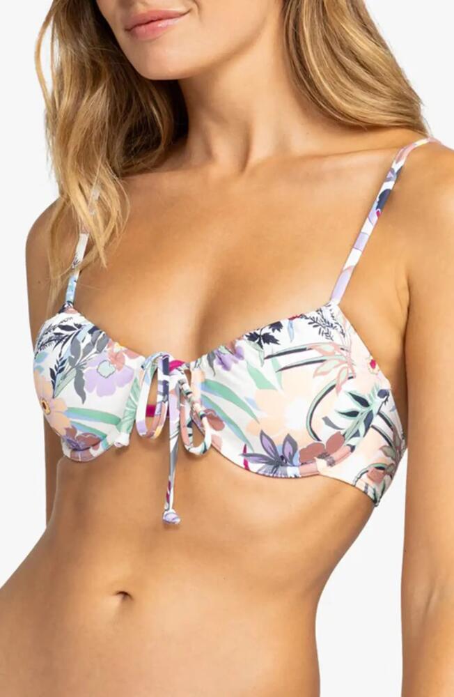 Roxy Beach Classics Underwire Bikini Top in Ash Rose Wallflower Cover