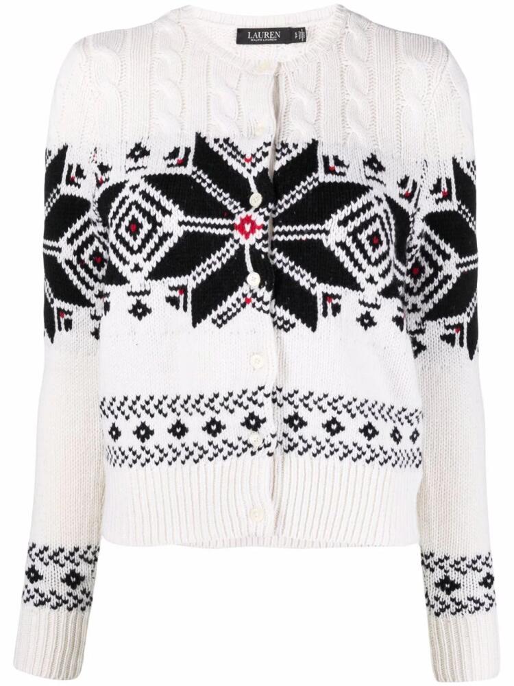 Lauren Ralph Lauren fair-isle knit cardigan - White Cover