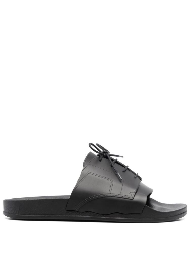 Maison Margiela lace-up pool slides - Black Cover