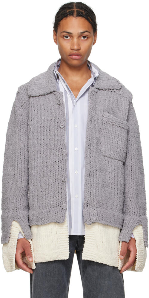 JW Anderson Gray Drop Shoulder Cardigan Cover