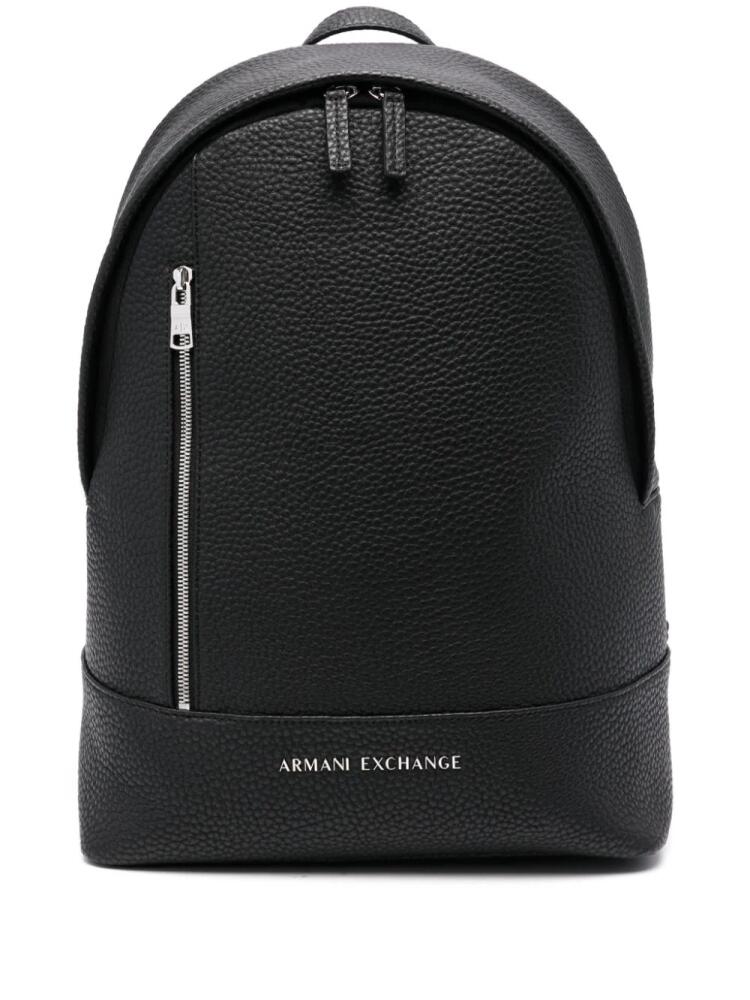 Armani Exchange logo-plaque backpack - Black Cover