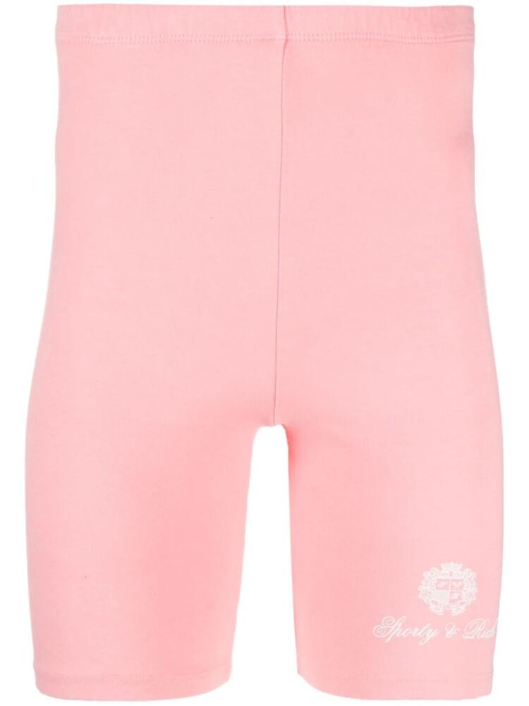 Sporty & Rich logo-print cycling shorts - Pink Cover