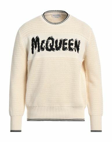 Alexander Mcqueen Man Sweater Ivory Cotton Cover