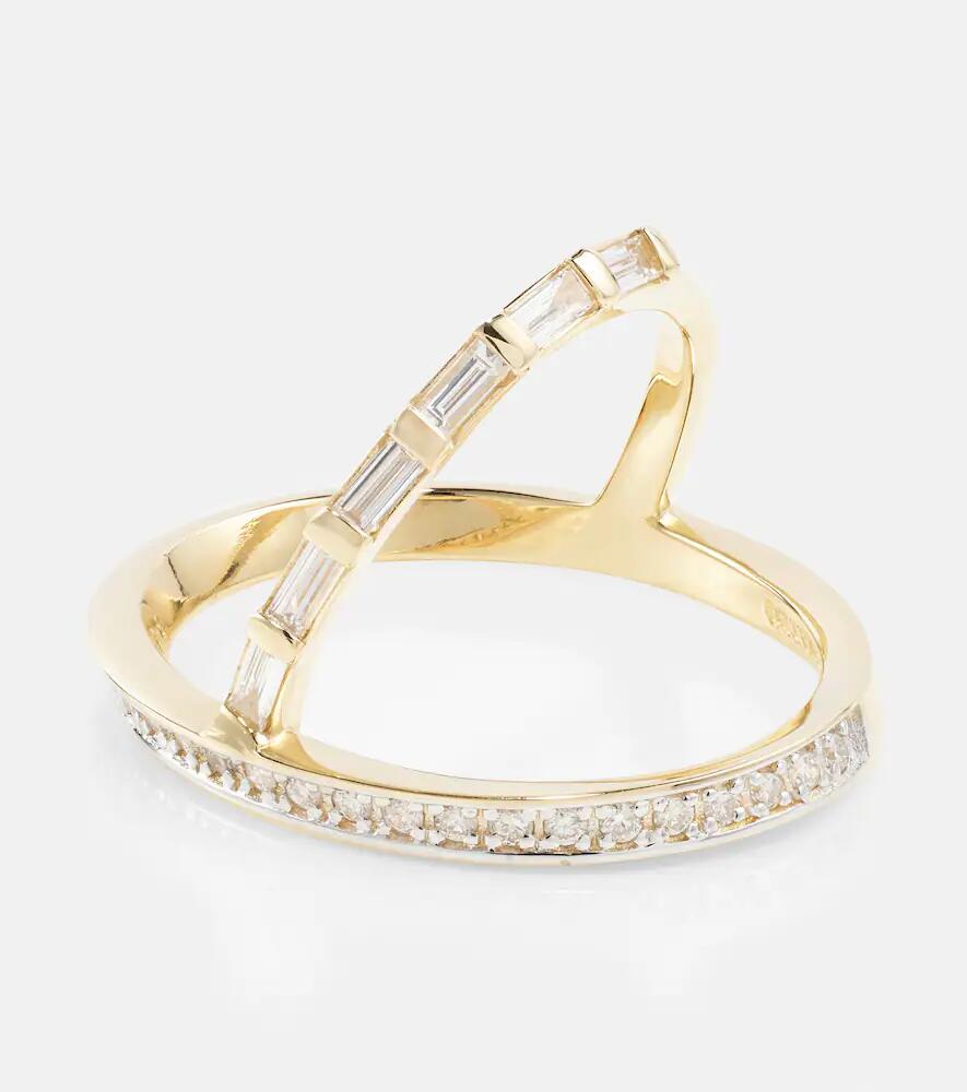 Mateo 14kt Y-bar gold ring with diamonds Cover