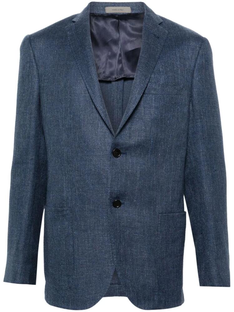 Corneliani single-breasted twill blazer - Blue Cover