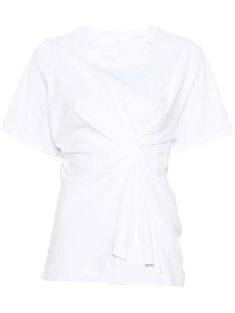 Victoria Beckham inverted-pleats cotton T-shirt - White Cover