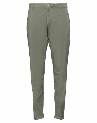 40weft Man Pants Military green Cotton, Elastane Cover