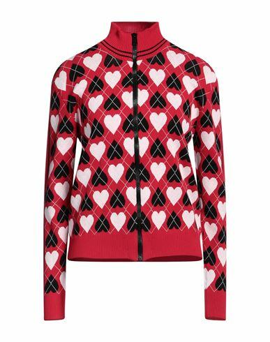 Msgm Woman Cardigan Red Viscose, Polyester Cover