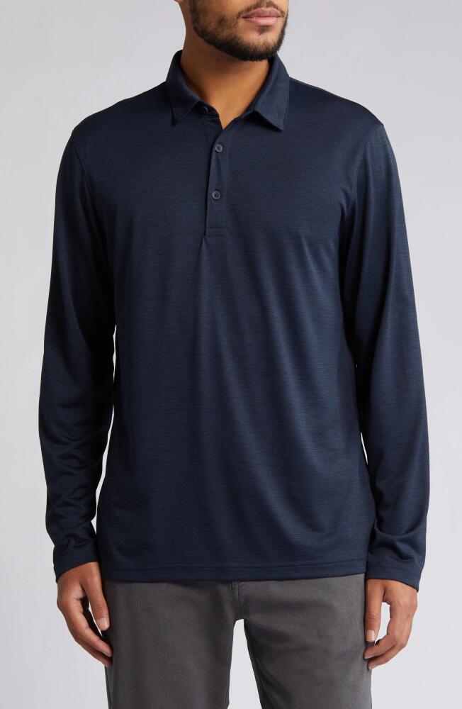 zella Driver Performance Long Sleeve Polo in Navy Eclipse Melange Cover