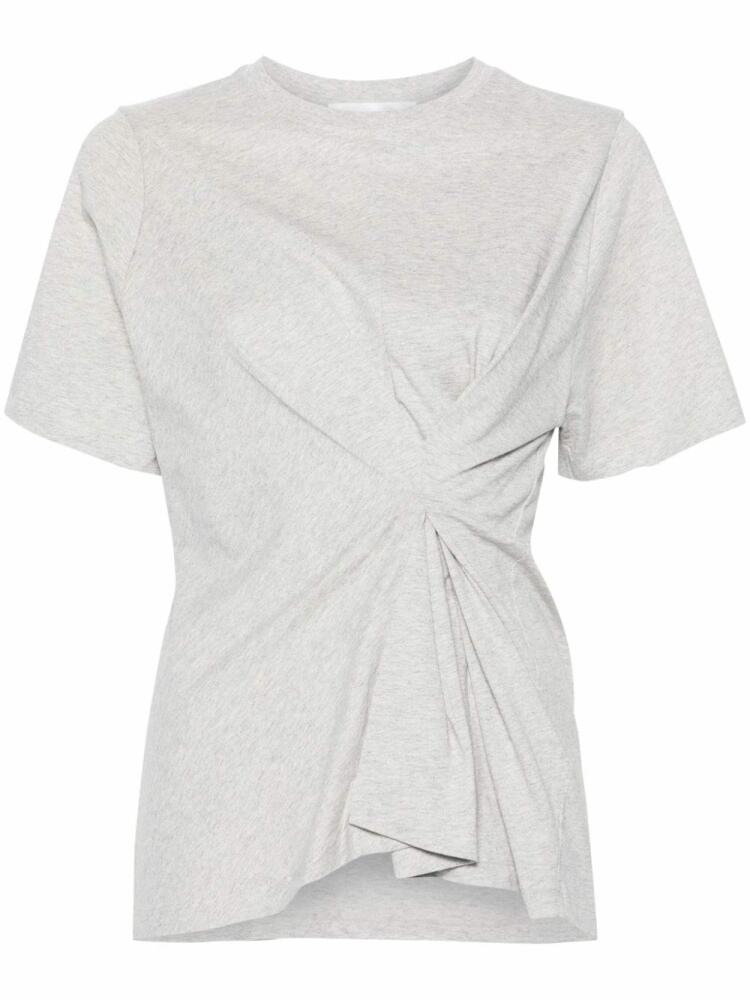 Victoria Beckham gathered cotton T-shirt - Grey Cover