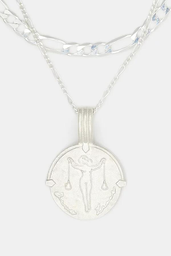 Deux Lions Jewelry Sterling Silver Sicilian Zodiac Layered Necklace in Libra Cover