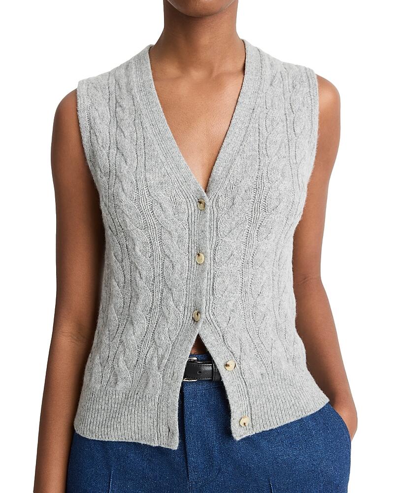 Vince V Neck Cable Knit Sweater Vest Cover