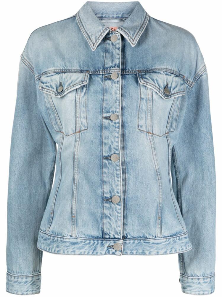 Acne Studios hourglass-silhouette cotton denim jacket - Blue Cover