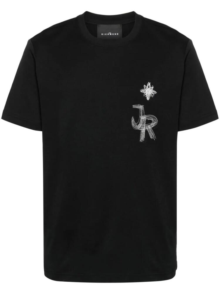 John Richmond logo-embroidered cotton T-shirt - Black Cover