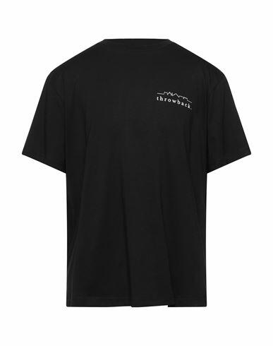 Throwback. Man T-shirt Black Cotton Cover