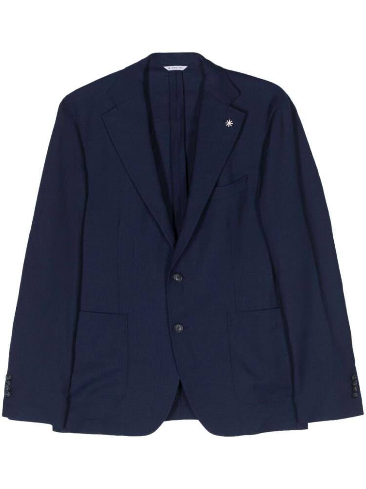 Manuel Ritz single-breasted virgin wool blazer - Blue Cover