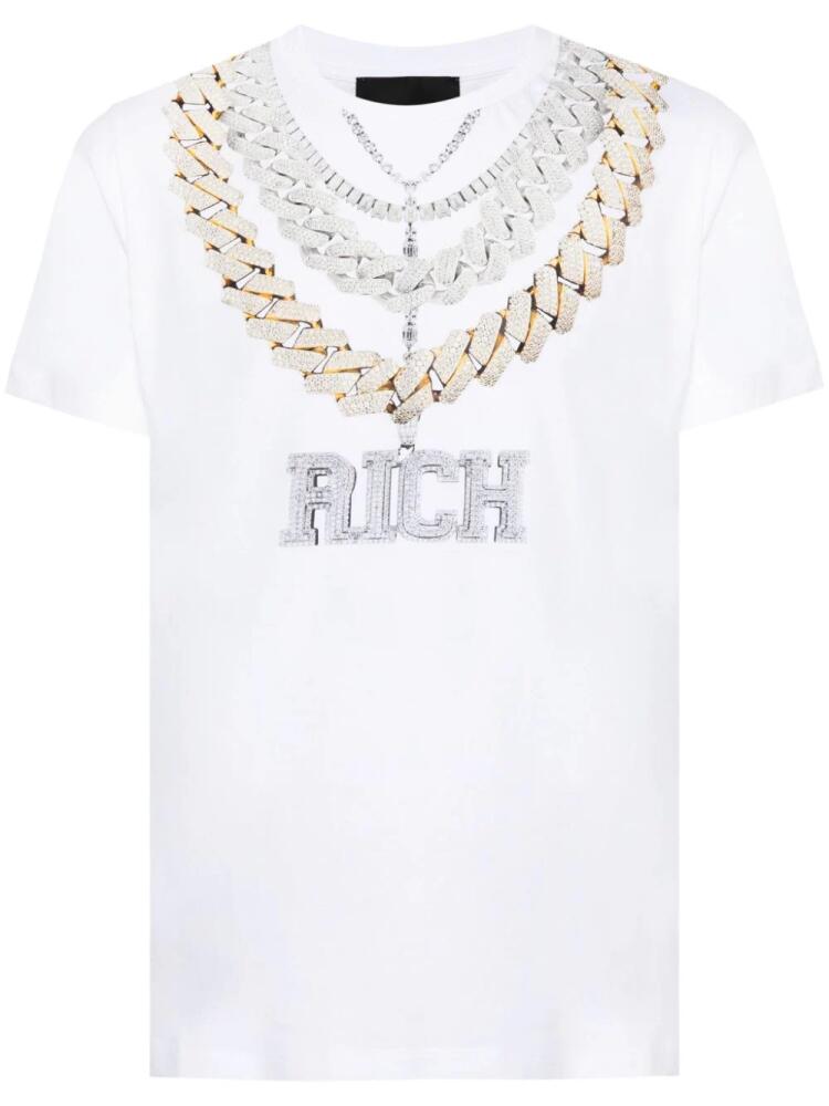 John Richmond jewelry-print cotton T-shirt - White Cover