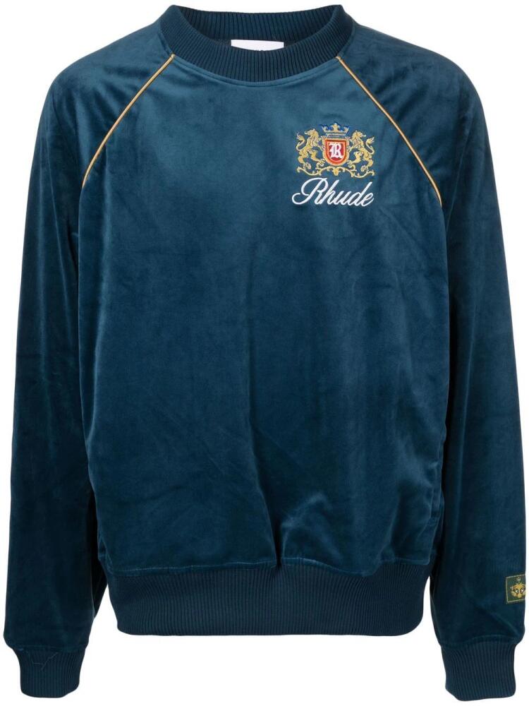 RHUDE Crest-embroidered sweatshirt - Blue Cover