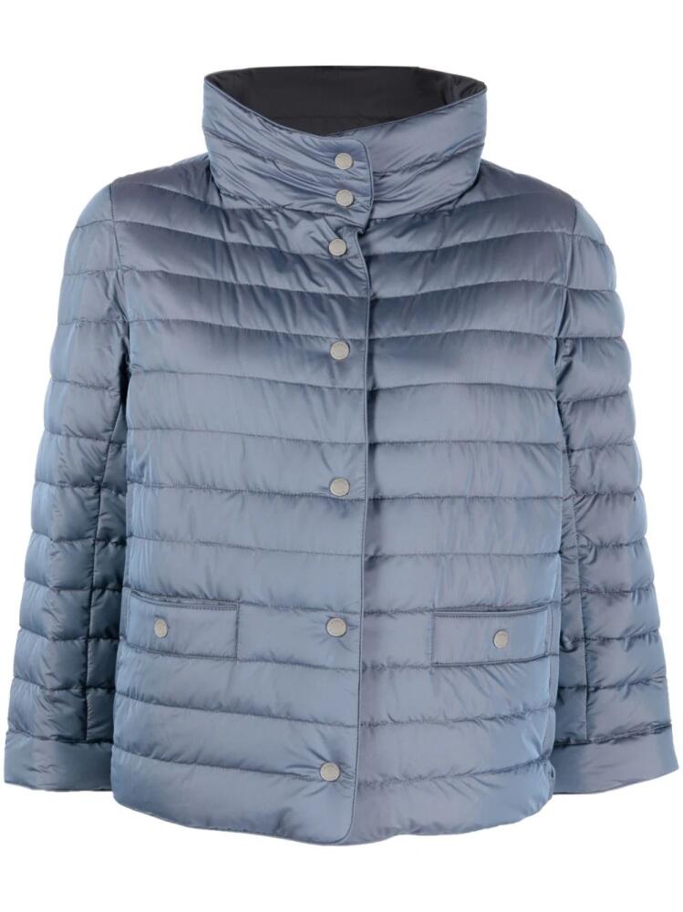 Moorer button-up padded jacket - Blue Cover