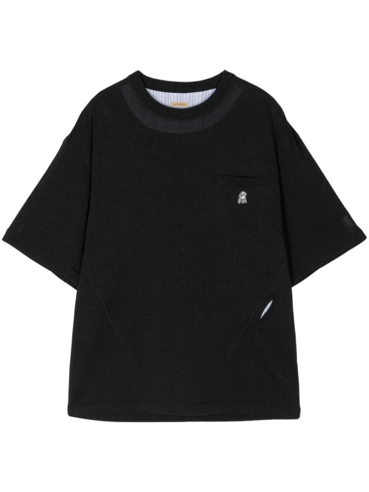 Undercover logo-appliqué knitted T-shirt - Black Cover