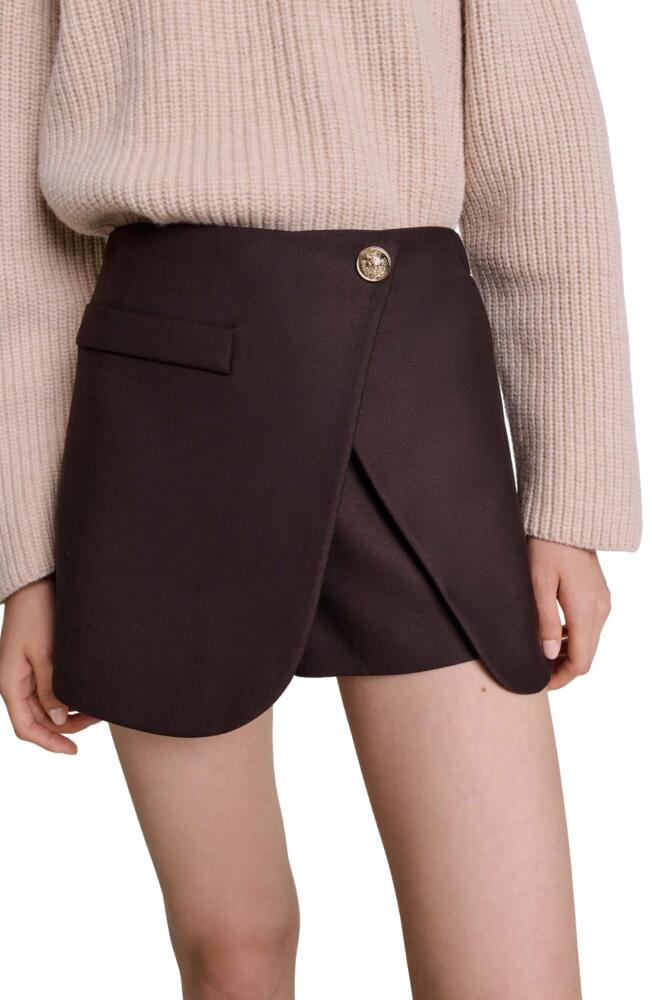 maje Skort in Brown Cover