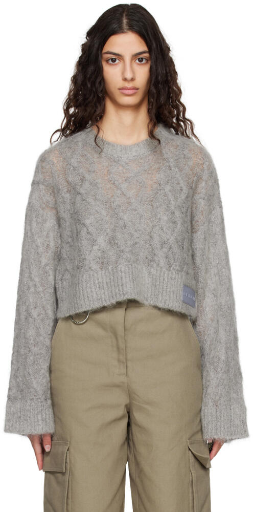 REMAIN Birger Christensen Gray Cropped Sweater Cover