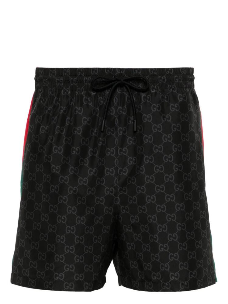 Gucci GG Supreme-print swim shorts - Black Cover