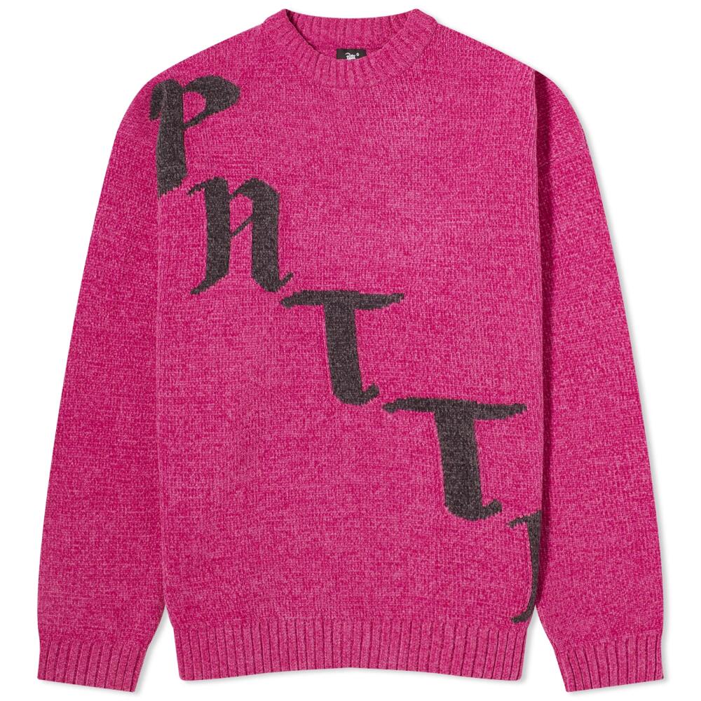 Patta Men's Chenille Crew Neck Jumper in Fuchsia Red Cover