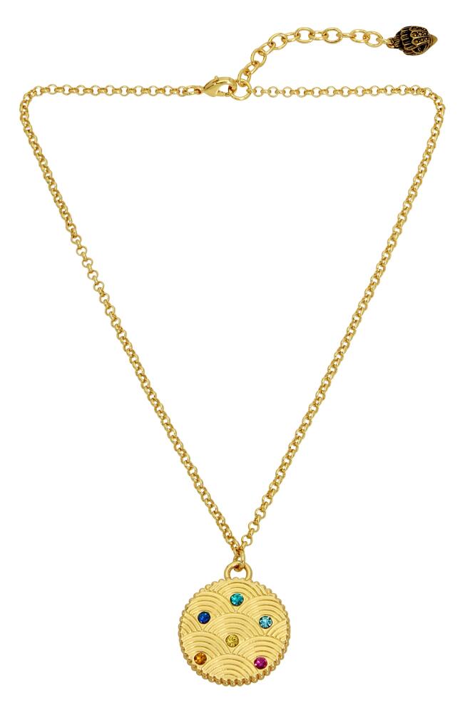 Kurt Geiger London Southbank Coin Pendant Necklace in Gold Multi Cover