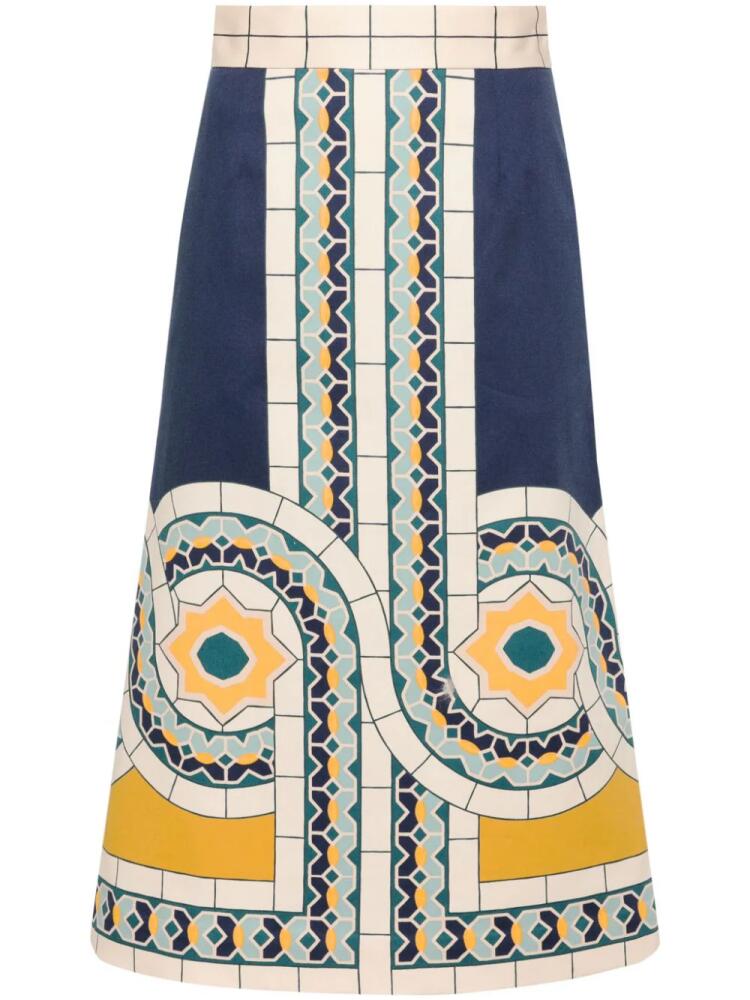 La DoubleJ Baia A-line midi skirt - Blue Cover