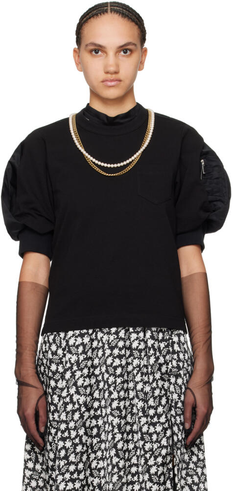 sacai Black Paneled T-Shirt Cover