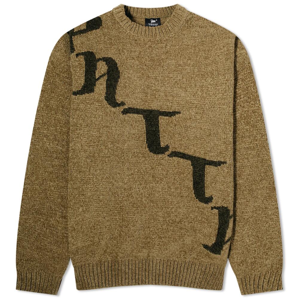 Patta Men's Chenille Crew Neck Jumper in Sage Cover