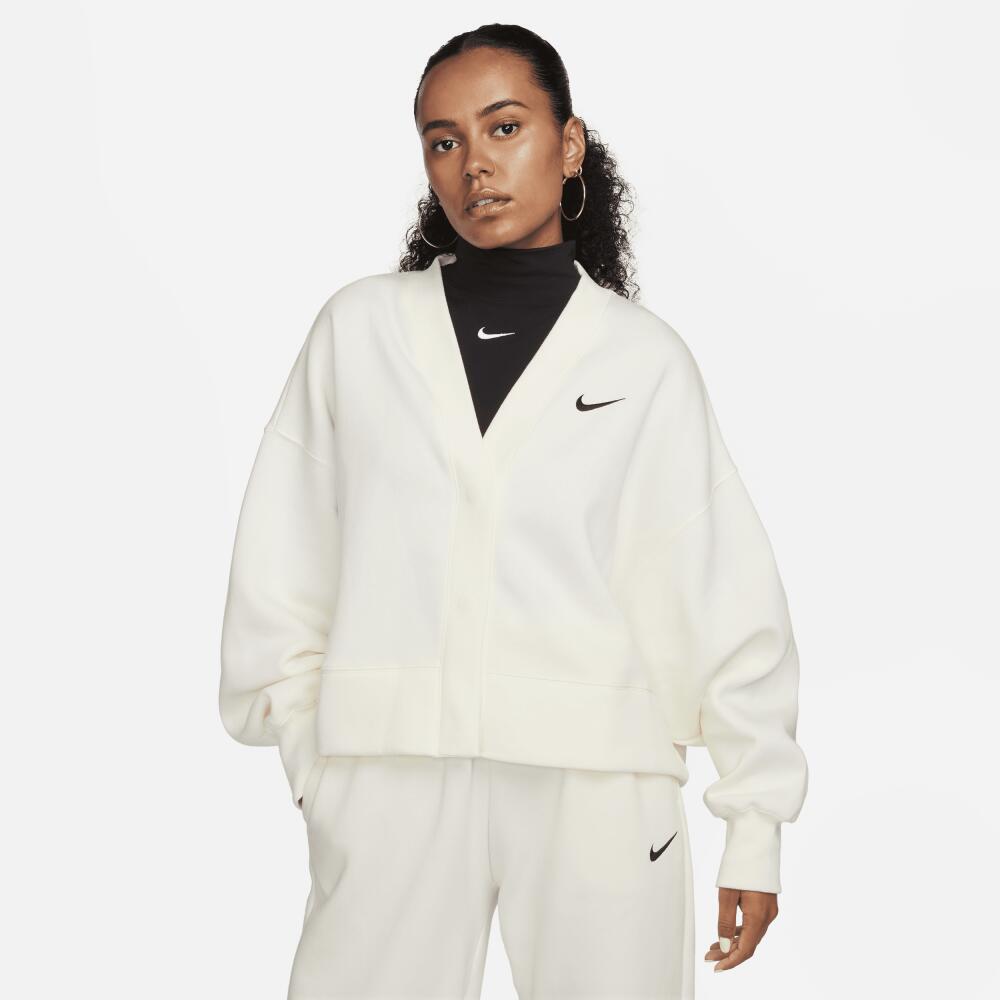 Women's Nike Sportswear Phoenix Fleece Over-Oversized Cardigan in White Cover