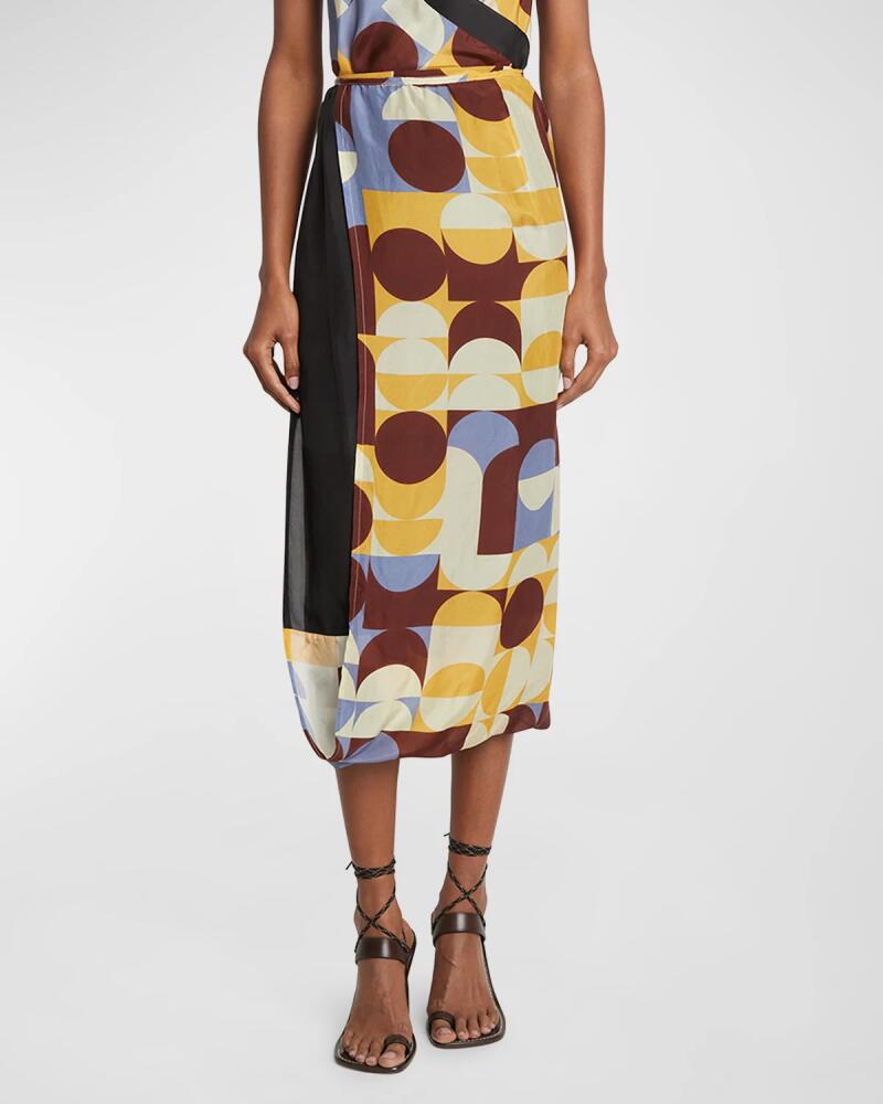 Dries Van Noten Spa Printed Midi Skirt Cover