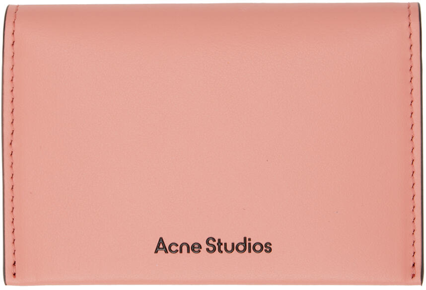 Acne Studios Pink Folded Leather Card Holder Cover