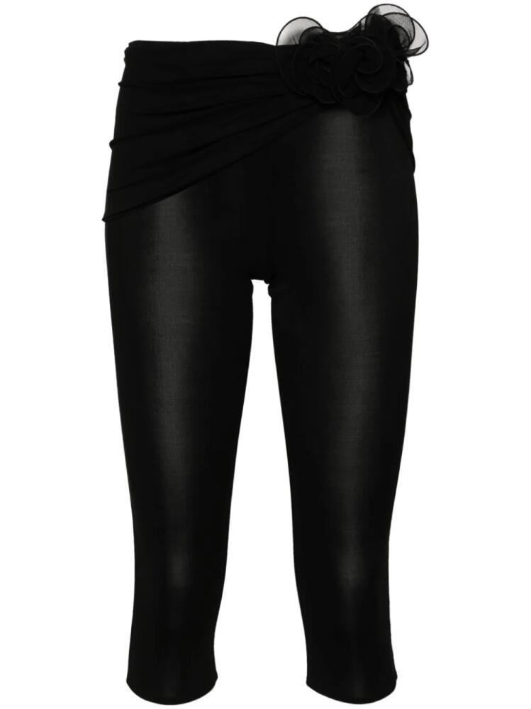 Magda Butrym floral-appliqué cropped leggings - Black Cover