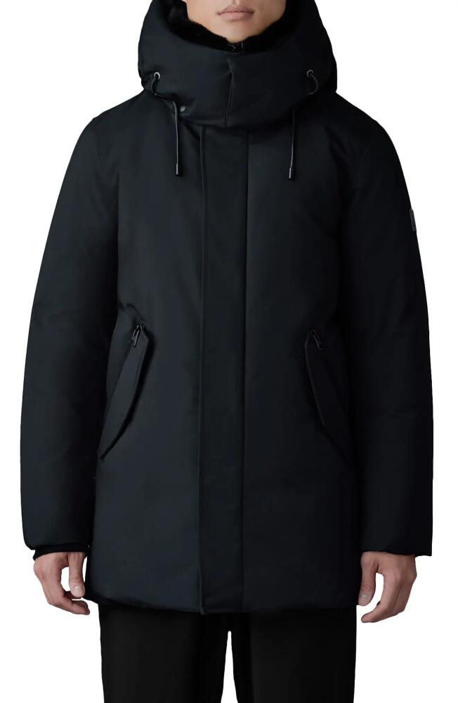 Mackage Sullivan Water Repellent 800 Fill Power Down Parka with Removable Bib in Black Cover