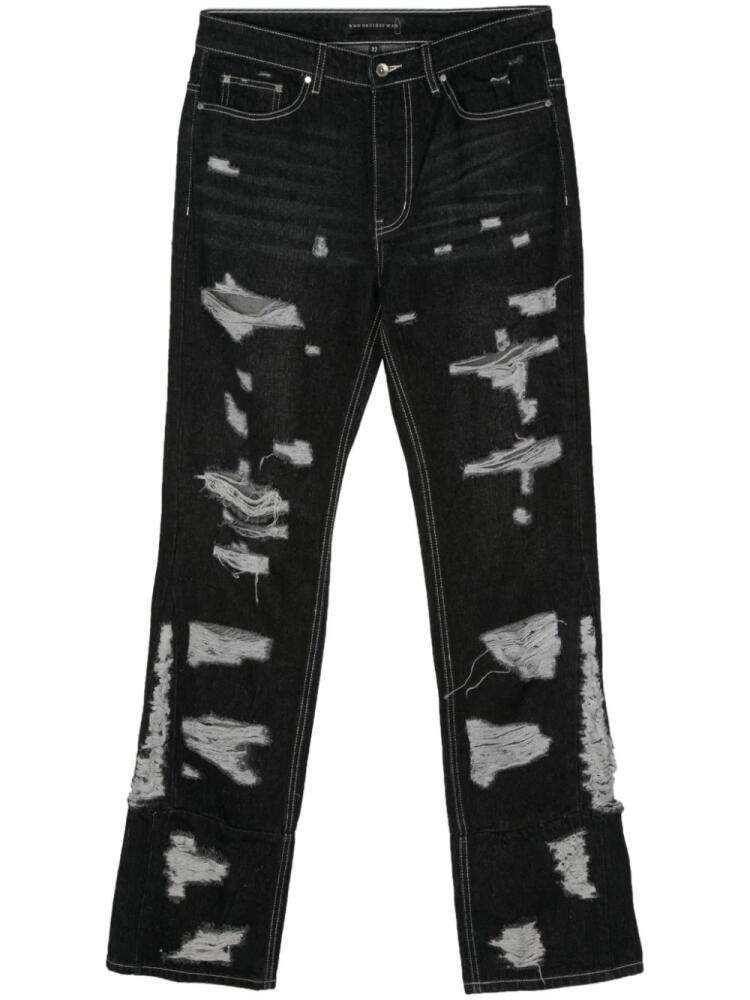 Who Decides War Gnarly distressed-finish jeans - Black Cover