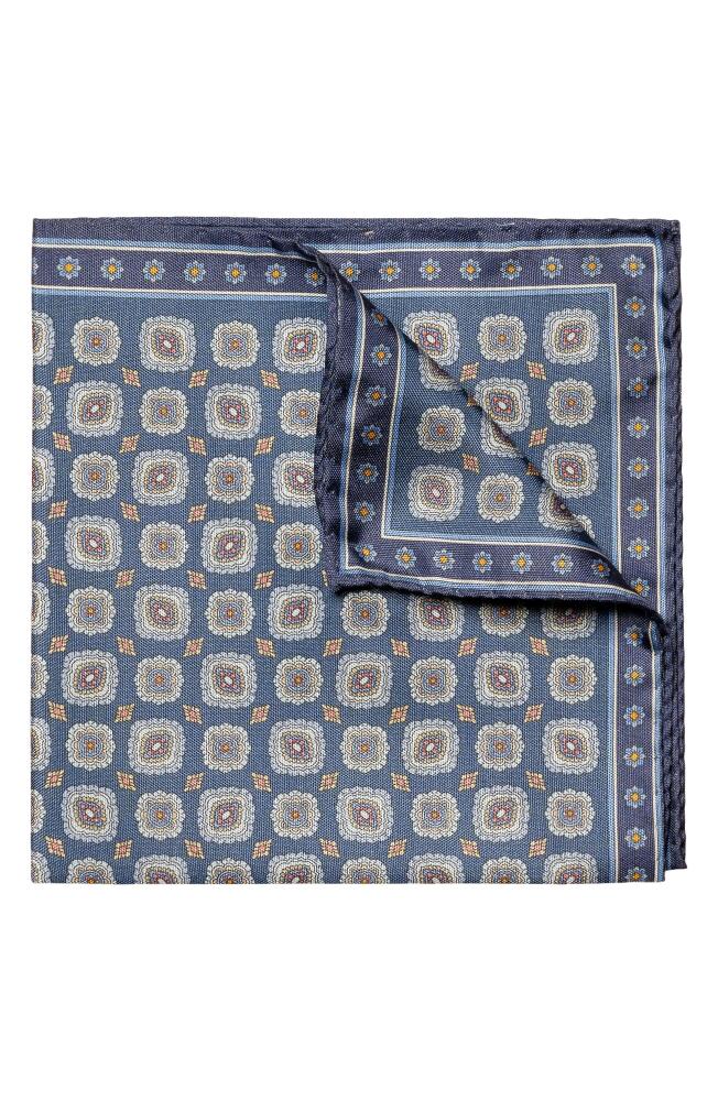 Eton Medallion Silk Pocket Square in Navy Cover