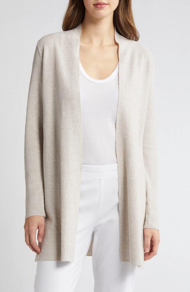 Eileen Fisher Long Organic Linen & Organic Cotton Cardigan in Natural White Cover