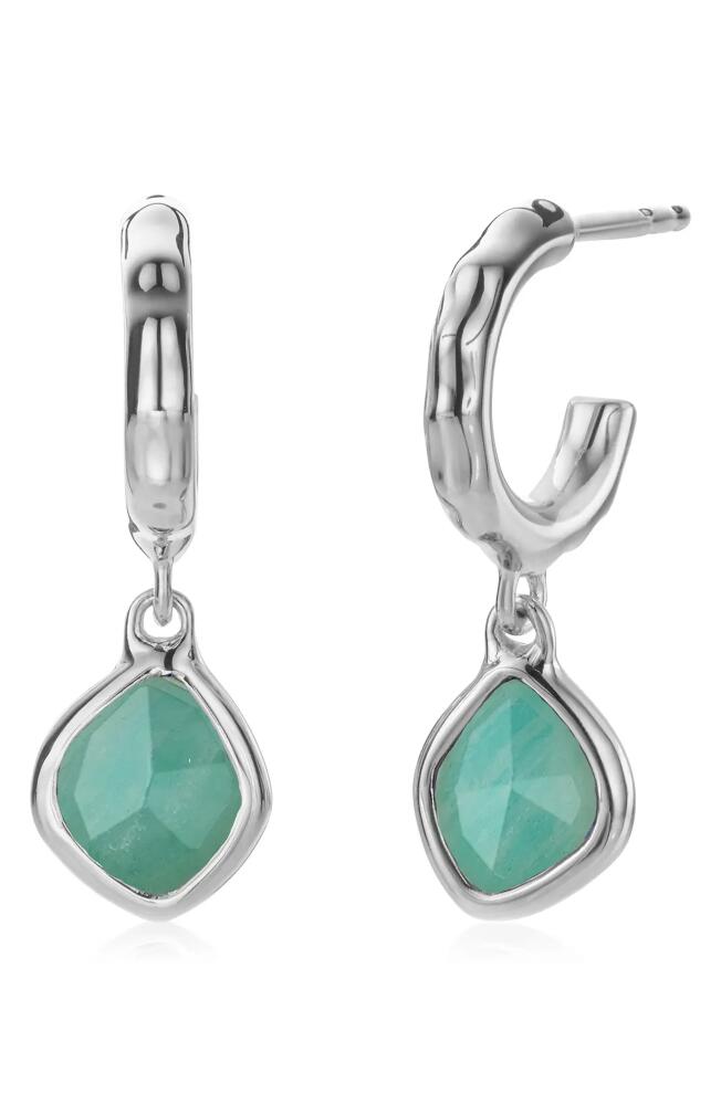 Monica Vinader Siren Mini Nugget Drop Earrings in Silver/Amazonite Cover