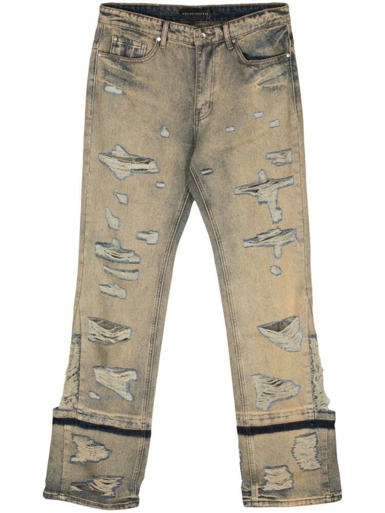 Who Decides War Gnarly distressed-finish jeans - Neutrals Cover